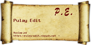 Pulay Edit névjegykártya